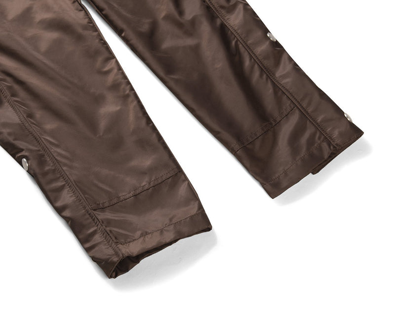 "Snap" Side Zip Cargo Pants - Dark Brown