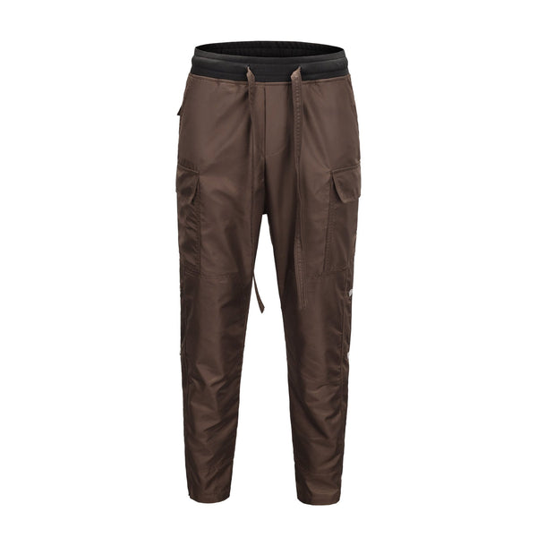 "Snap" Side Zip Cargo Pants - Dark Brown