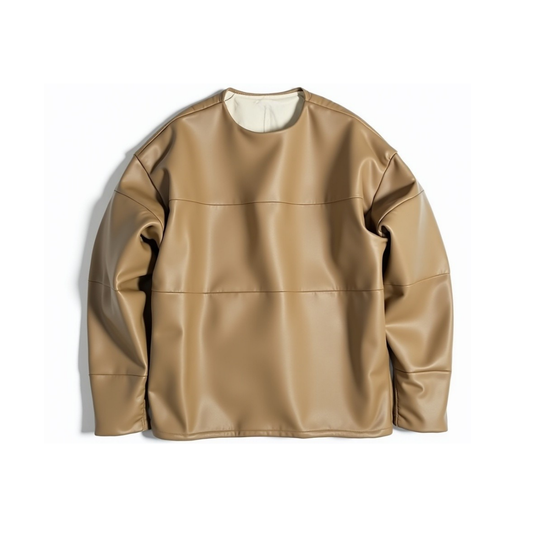 Leather Fencing Crew Jacket - Preorder